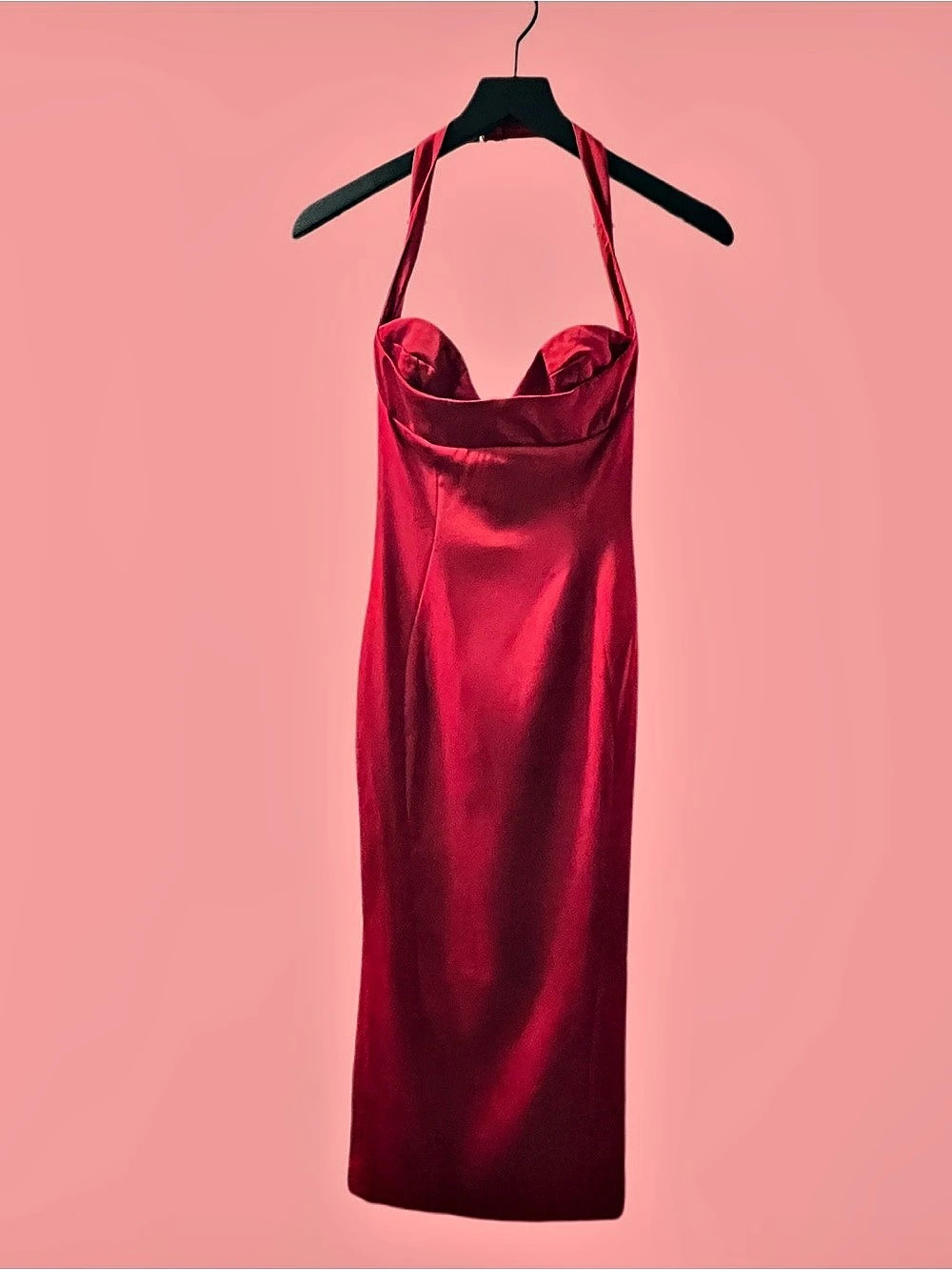 Oh Polly Red Satin Maxi Dress in Red Size 4 NWT
